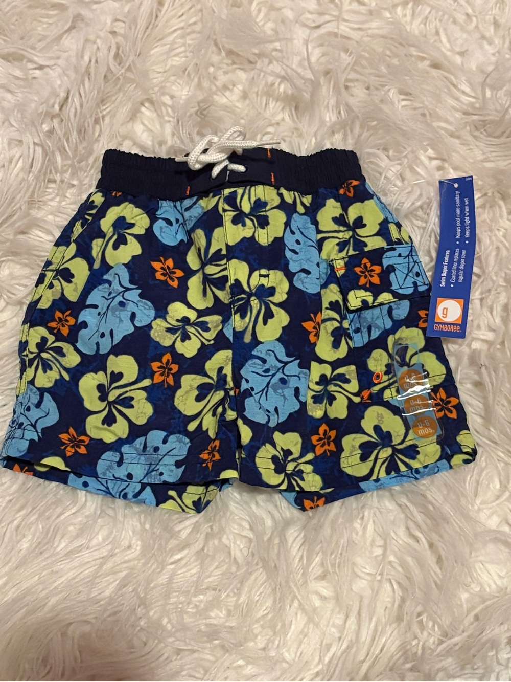 NWT Vintage 2001 Gymboree Baby Boy Swim Trunks 0-6 Months
